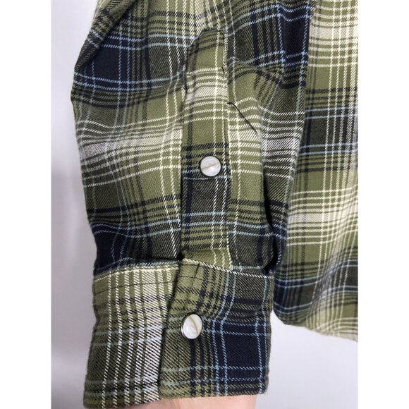 Carhartt Mens Green Plaid Long Sleeve Button-Up Shirt Medium - Picture 6 of 15